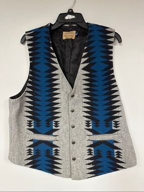 Vintage Pendleton Western Wear Wool Vest Aztec Southwestern, 40